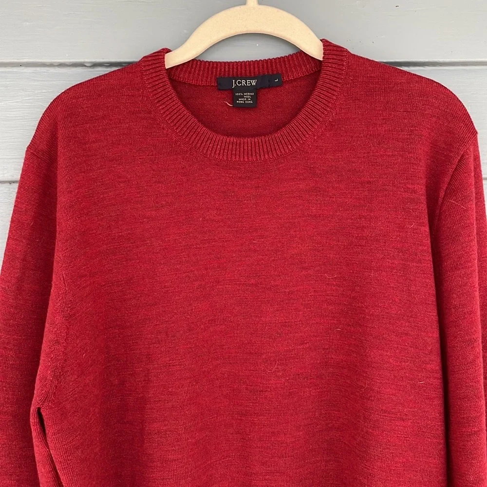 J. Crew Burgundy Crewneck Wool Sweater